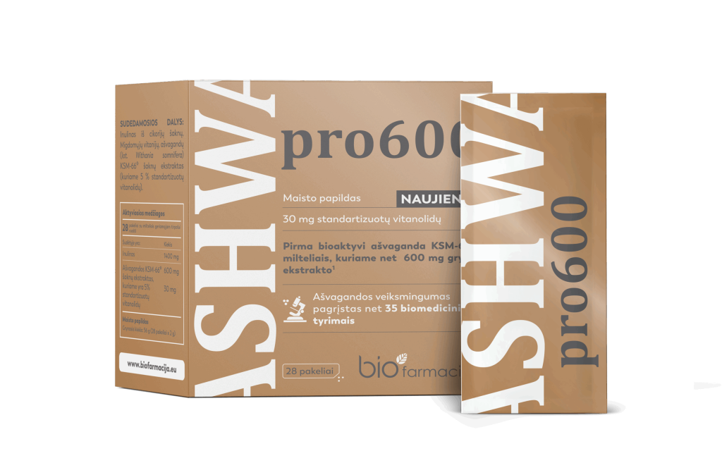 Ashwa pro600 puhas Ashwagandha KSM-66® ekstrakt, 28 pakki