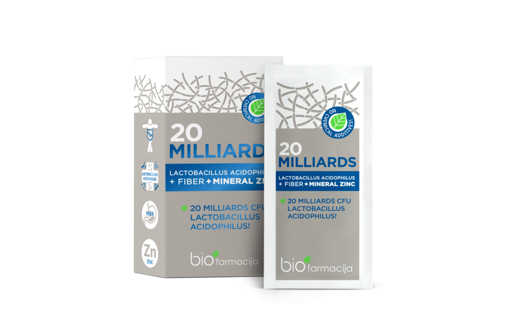 20 Milliards Lactobacillus ja kiudained seedimisele